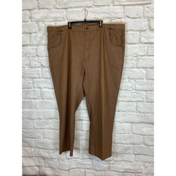 THE HABAND TAILGATER PANTS Mens 54 Orangey Brown color Denim SHORTENED - Picture 1 of 10
